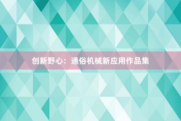 创新野心：通俗机械新应用作品集